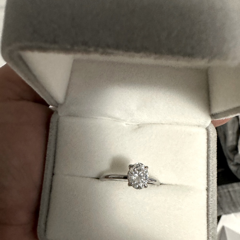 Moissanite Oval Engagement Solitaire Ring